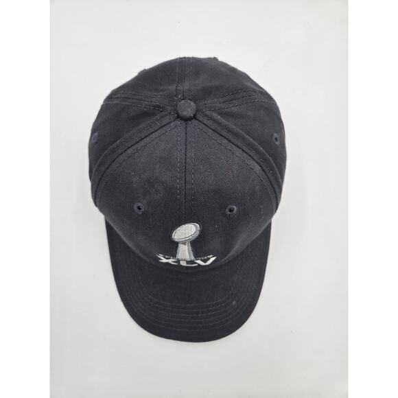 Super Bowl XLV NFL Strapback Hat Black Adjustable Embroidered Cap - Picture 2 of 5